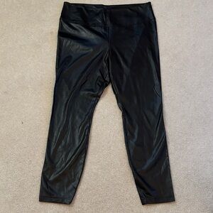 White House black market runway leggings in faux leather look material. Size 18.